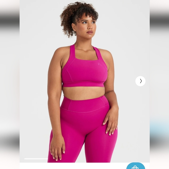 NWT Oner Active Fuschia Timeless Square Neck Bra - Picture 1 of 2